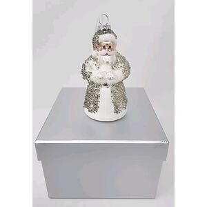 Valerie Parr Hill Glitter Santa Ornament in box U267A